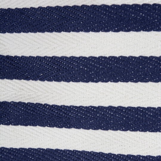 DII® Medium French Blue & White Herringbone Striped PE-Coated Cotton Laundry Bins, 2ct.
